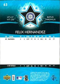 2006 Upper Deck Future Stars #63 Felix Hernandez Back