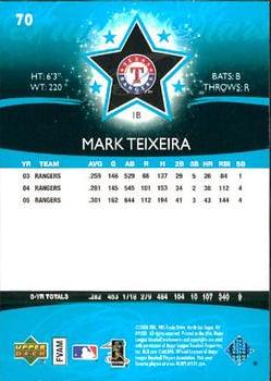 2006 Upper Deck Future Stars #70 Mark Teixeira Back