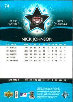 2006 Upper Deck Future Stars #74 Nick Johnson Back