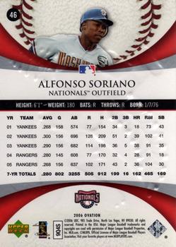 2006 Upper Deck Ovation #46 Alfonso Soriano Back