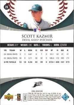 2006 Upper Deck Ovation #26 Scott Kazmir Back