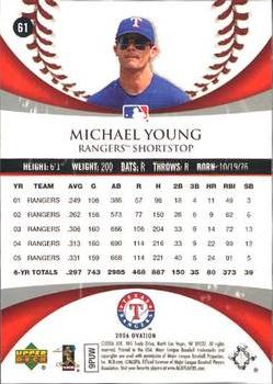 2006 Upper Deck Ovation #61 Michael Young Back