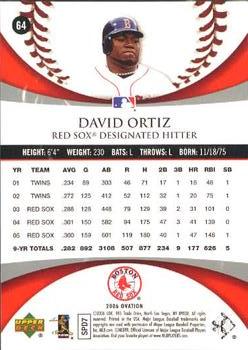 2006 Upper Deck Ovation #64 David Ortiz Back