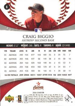 2006 Upper Deck Ovation #6 Craig Biggio Back