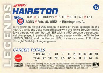 2018 Choice Iowa Cubs 50 Seasons Legends #12 Jerry Hairston Back