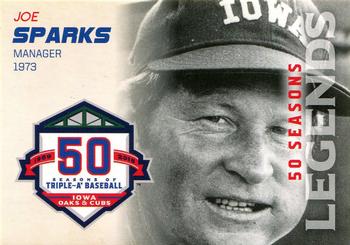 2018 Choice Iowa Cubs 50 Seasons Legends #21 Joe Sparks Front