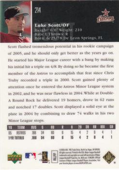 2006 Upper Deck Special F/X #214 Luke Scott Back