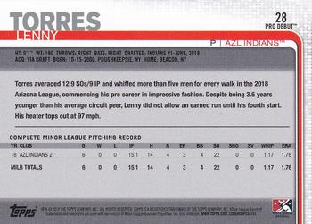 2019 Topps Pro Debut #28 Lenny Torres Back