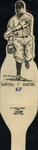 1934 Al Demaree Die Cuts (R304) #67 Earl Whitehill Front