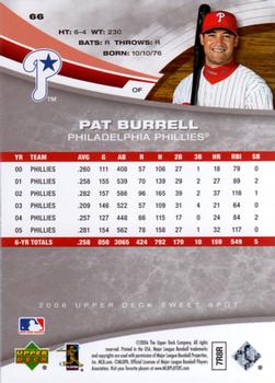 2006 Upper Deck Sweet Spot #66 Pat Burrell Back