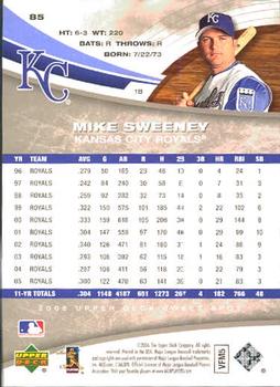 2006 Upper Deck Sweet Spot #85 Mike Sweeney Back