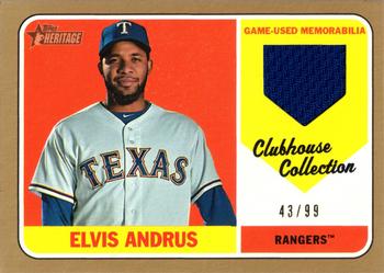 2018 Topps Heritage - Clubhouse Collection Relics Gold High Number #CCR-EA Elvis Andrus Front