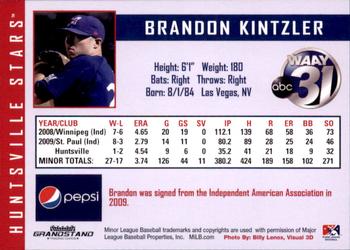 2010 Grandstand Huntsville Stars #NNO Brandon Kintzler Back