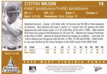 2008 MultiAd West Virginia Power #7 Steffan Wilson Back
