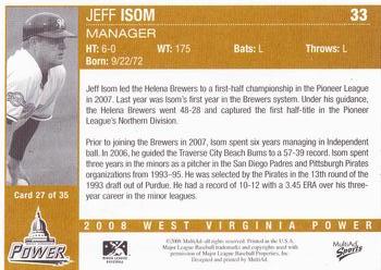 2008 MultiAd West Virginia Power #27 Jeff Isom Back