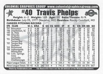 2006 Huntsville Stars #NNO Travis Phelps Back