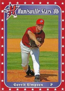 2006 Huntsville Stars #NNO Gerrit Simpson Front