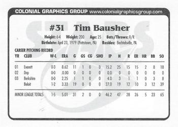 2004 Huntsville Stars #NNO Tim Bausher Back