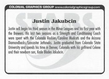 2004 Huntsville Stars #NNO Justin Jakubcin Back