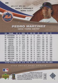 2006 Upper Deck Sweet Spot Update #56 Pedro Martinez Back