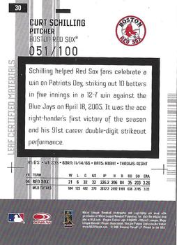 2005 Leaf Certified Materials - Mirror Red #30 Curt Schilling Back