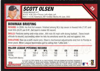 2007 Bowman #23 Scott Olsen Back