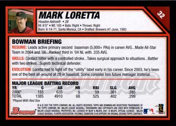 2007 Bowman #32 Mark Loretta Back