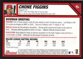 2007 Bowman #47 Chone Figgins Back