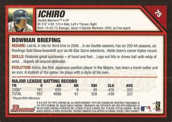 2007 Bowman #75 Ichiro Back