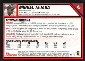 2007 Bowman #95 Miguel Tejada Back