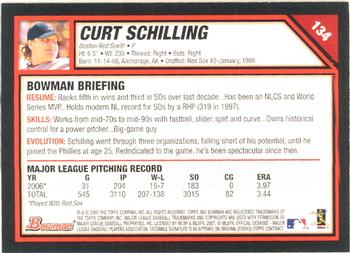 2007 Bowman #134 Curt Schilling Back