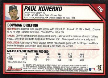 2007 Bowman #165 Paul Konerko Back