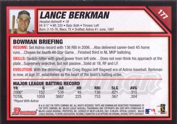 2007 Bowman #177 Lance Berkman Back