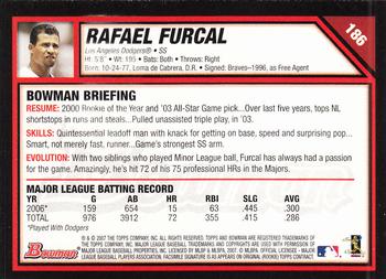 2007 Bowman #186 Rafael Furcal Back