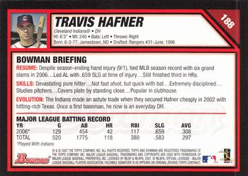 2007 Bowman #188 Travis Hafner Back