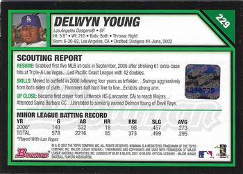2007 Bowman #229 Delwyn Young Back
