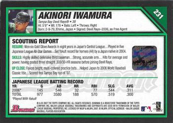 2007 Bowman #231 Akinori Iwamura Back