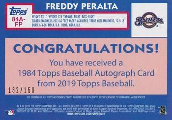 2019 Topps - 1984 Topps Baseball 35th Anniversary Autographs 150th Anniversary #84A-FP Freddy Peralta Back