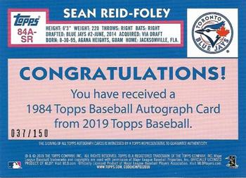 2019 Topps - 1984 Topps Baseball 35th Anniversary Autographs 150th Anniversary #84A-SR Sean Reid-Foley Back