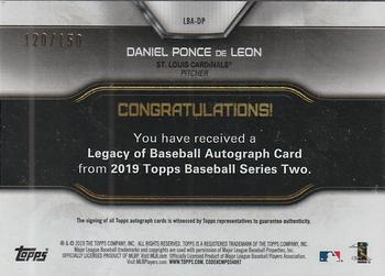 2019 Topps - Legacy of Baseball Autographs 150th Anniversary #LBA-DP Daniel Ponce de Leon Back