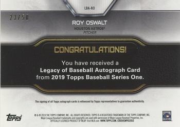2019 Topps - Legacy of Baseball Autographs Gold #LBA-RO Roy Oswalt Back