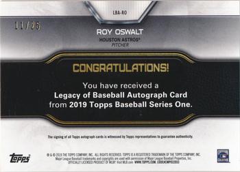2019 Topps - Legacy of Baseball Autographs Red #LBA-RO Roy Oswalt Back