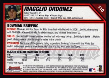 2007 Bowman Chrome #110 Magglio Ordonez Back