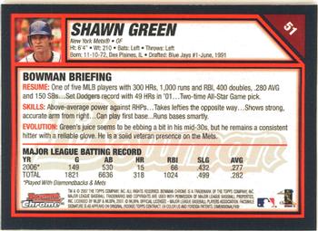 2007 Bowman Chrome #51 Shawn Green Back