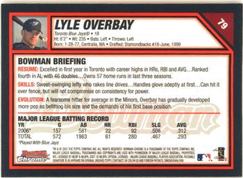 2007 Bowman Chrome #79 Lyle Overbay Back