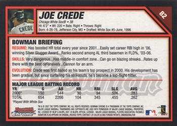 2007 Bowman Chrome #82 Joe Crede Back