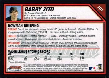 2007 Bowman Chrome #101 Barry Zito Back