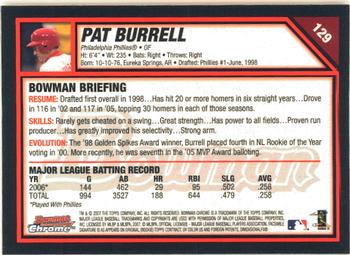 2007 Bowman Chrome #129 Pat Burrell Back