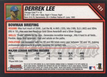 2007 Bowman Chrome #131 Derrek Lee Back