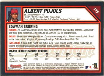 2007 Bowman Chrome #175 Albert Pujols Back